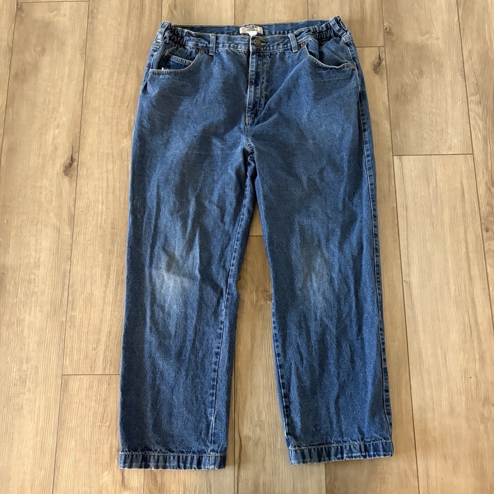 Duke Haband Mens Classic Fit Elastic Waist Blue Denim Jeans 34 Medium Wash